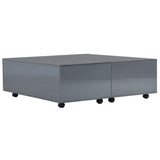 Coffee Table High Gloss Grey 100x100x35 cm 283726