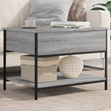 ZNTS Coffee Table Grey Sonoma 70x50x50 cm Engineered Wood and Metal 845344