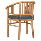 Chair with Cushion 2 pcs Brown 63 x 58 x 89 cm Solid Teak Wood 42008385