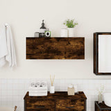 Bathroom Wall Cabinet Smoked Oak 80x25x30 cm Engineered Wood 860080