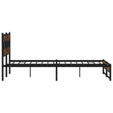 Metal Bed Frame without Mattress Smoked Oak 200x200 cm 3308489