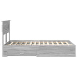 Bed Frame with Drawer Grey Sonoma 120 x 200 cm Engineered Wood 3410016