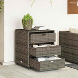 Garden Storage Cabinet Grey 55x59x69 cm Poly Rattan 365557