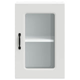 Kitchen Wall Cabinet with Glass Door Kalmar White Engineered Wood 853527