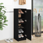 Shoe Cabinet Black 30x35x100 cm Engineered Wood 811431