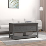 Coffee Table Grey 102x49x55 cm Solid Wood Pine 820923
