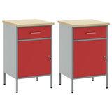 Work Cabinet with Drawer 2 pcs Red and Grey 100 x 55 x 85 cm 3321361