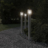 ZNTS Outdoor Floor Lamps 3pcs Silver 110cm Stainless Steel 4006360