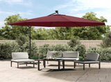 Cantilever Garden Parasol with LED Lights Bordeaux Red 350 cm 313782