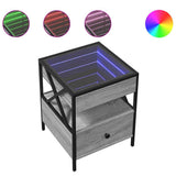 Coffee Table with Infinity LED Grey Sonoma 40x40x51 cm 847720