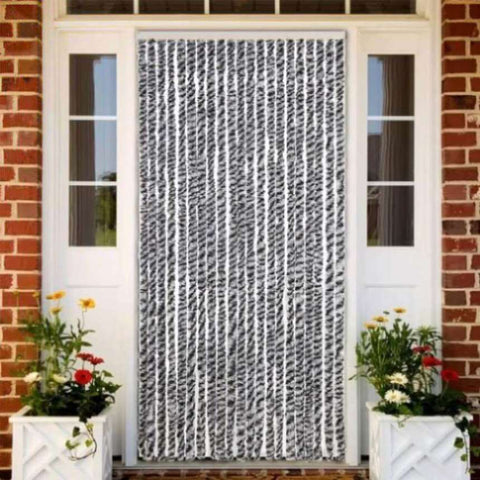 ZNTS Fly Curtain Grey and Black and White 90x220 cm Chenille 377335