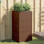 ZNTS Garden Planters 2 pcs Brown 40x40x80 cm Poly Rattan 3210520