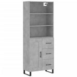 Highboard Concrete Grey 69.5x34x180 cm Engineered Wood 3190049