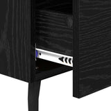 Bedside Cabinet with Drawer 2 pcs Black Oak 40 x 35 x 47.5 cm 882046