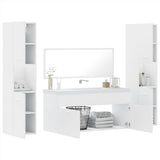 4 Piece Bathroom Furniture Set White Engineered Wood 3308536