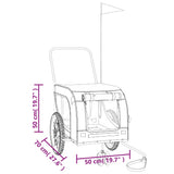 Pet Bike Trailer Black Oxford Fabric and Iron 94024