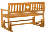 Garden Glider Bench Natural 110 x 59 x 97 cm Solid Acacia Wood 42028087