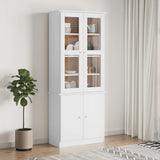 Glass Display Cabinet ALTA White 77x35x186.5 cm Solid Wood Pine 353950