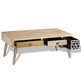 ZNTS Coffee Table with Drawers Solid Mango Wood 105x55x41 cm 244016