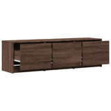 TV Cabinet with LED Brown Oak 140 x 34 x 40 cm Engineered Wood 3418707