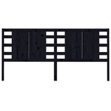 Headboard Black 206x4x100 cm Solid Wood Pine 818794