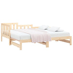 ZNTS Pull-out Day Bed without Mattress 2x cm Solid Wood Pine 820746