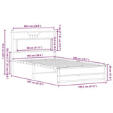 Bed Frame without Mattress Brown Oak 100x200 cm Engineered Wood 4107011