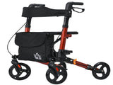 4 Wheel Rollator with Seat and Back, Folding Mobility Walker with Carry Bag, Adjustable Height, Dual T3398P344799