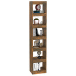 Book Cabinet/Room Divider Smoked Oak 40x30x198 cm 813596