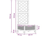 Garden Planter with Trellis&Wheels Brown 40 x 40 x 131.5 cm PP 3422914
