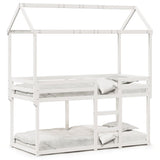 Bunk Bed without Mattress White 75x190 cm Small Single Solid Wood Pine 3282130