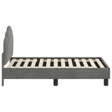 Toddler Bed Frame with Headboard Dark Grey 70 x 140 cm Velvet 42010930
