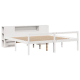 Bookcase Bed without Mattress White 200x200 cm Solid Wood Pine 3321978