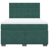 Box Spring Bed with Mattress Dark Green 140x190 cm Velvet 3290909