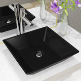 ZNTS Basin Ceramic Square Black 41.5x41.5x12 cm 142739