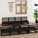 9 Piece Garden Lounge Set Black Solid Pinewood 3075358