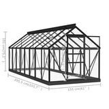 Glass Greenhouse Anthracite 155x395.5x191 cm Aluminium 3082336
