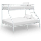 Bunk Bed Frame without Mattress White Metal 140x200 cm/90x200 cm 287903