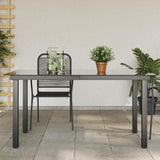42788 Garden Table Black 150x90x74 cm Aluminium and Glass
