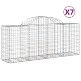 Arched Gabion Baskets 7 pcs 200x50x80/100 cm Galvanised Iron 3146304