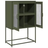 ZNTS Highboard Olive Green 68x39x107 cm Steel 853378