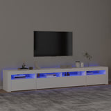 TV Cabinet with LED Lights White 240x35x40 cm 3152722