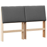 Upholstered Headboard Dark Grey 150 cm Solid Pine Wood 879280