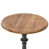 End Table Brown Solid fir wood and steel Small Simplistic 246125