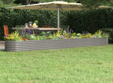 Garden Raised Bed Galvanised Steel 332x40x36 cm Grey 318884
