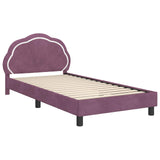 Children's Bed Frame with Headboard Purple 90 x 200 cm Velvet 42010926