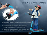 Electric Scooter, 120W Motor E-Scooter, Adjustable Height, Rear Brake for Ages 6 Years - Blue T3398P349442