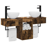 Bathroom Furniture Set 3 pcs Smoked Oak Engineered Wood 3405582