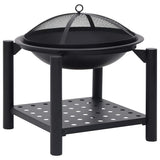 Fire Pit with Poker 54x54x55 cm Steel 313639