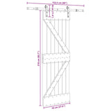 Sliding Door NARVIK Natural and Black 70 x 210 cm 3445203